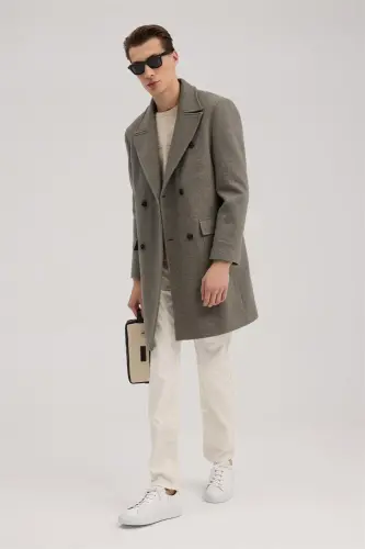 Mink Comfort Fit Crossover Wool Coat - JAKAMEN (1)