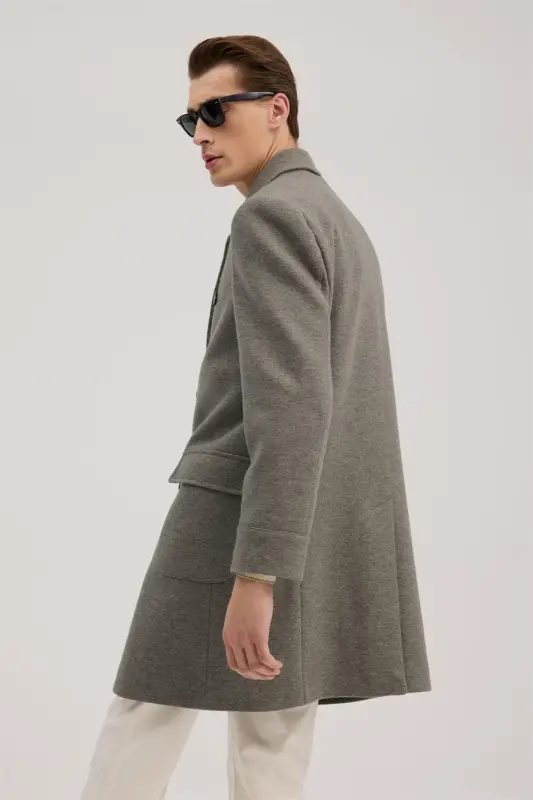 Mink Comfort Fit Crossover Wool Coat - 4