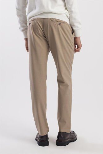 Mink Comfort Fit Double Front Pocket Pleat Side Pocket Pants - 4