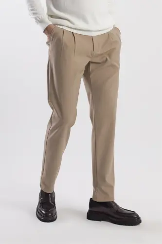 Mink Comfort Fit Double Pocket Flap Pleated Side Pocket Pants - 3
