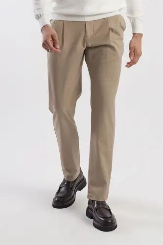 Mink Comfort Fit Double Pocket Flap Pleated Side Pocket Trousers 