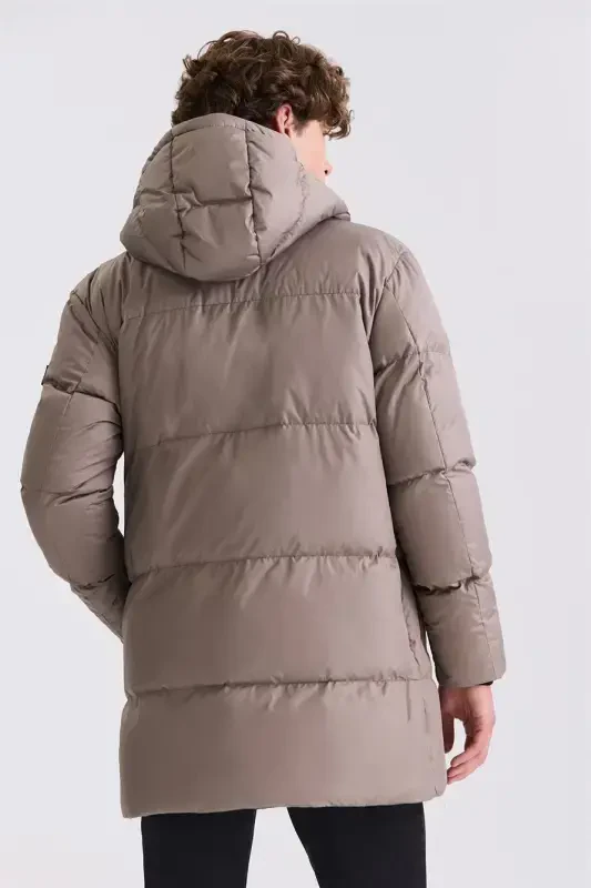 Mink Comfort Fit Hooded Fully-Filled Winter Coat - 4