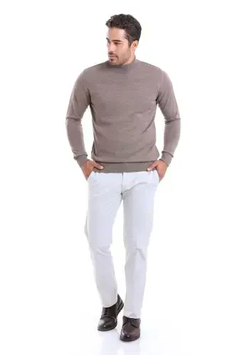 Mink Comfort Fit Plain Turtleneck Woolen Wool - 4