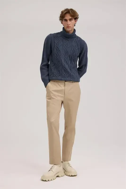 Mink Comfort Fit Side Pocket Cotton Canvas Trousers - 1