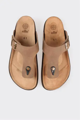 Mink Leather Men's Slipper-Mink - 4
