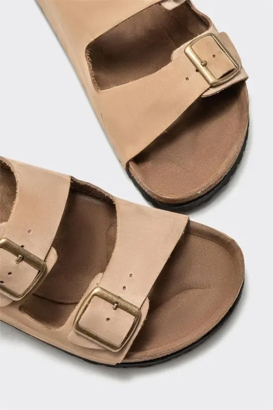 Mink Leather Men's Slipper-Mink - 3