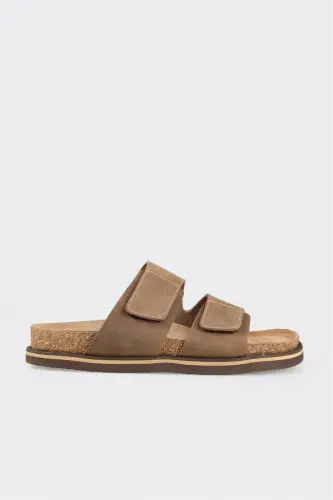Mink Leather Men's Slippers 
