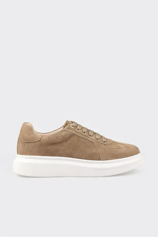 Mink Leather Men's Sneaker-Mink - 1