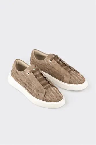 Mink Leather Men's Sneaker-Mink - ELLE (1)