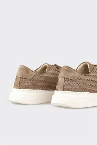 Mink Leather Men's Sneaker-Mink - 5