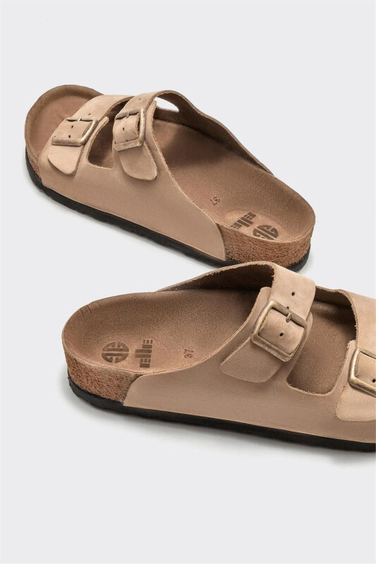 Mink Leather Women's Slippers - 1