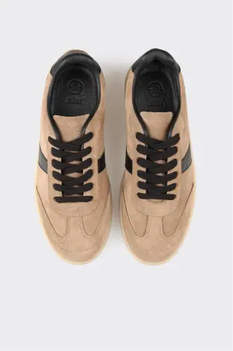 Mink Leather Women's Sneakers - Mink - 5