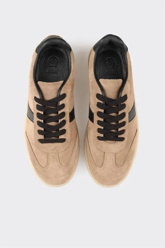 Mink Leather Women's Sneakers - Mink - 5