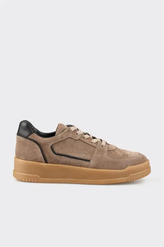 Mink Leather Women's Sneakers - Mink - 1