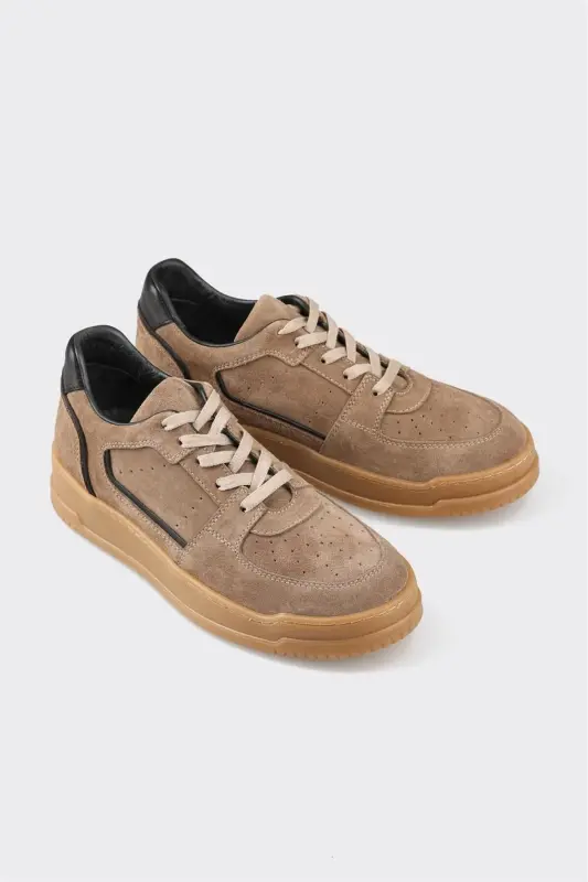 Mink Leather Women's Sneakers - Mink - 2