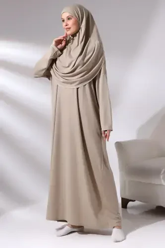 Mink One Piece Prayer Dress with Bag - Mink - 3