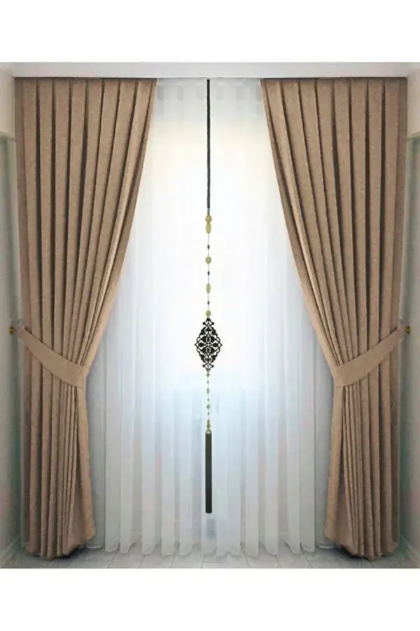 Mink Pleated Velvet Blackout Curtain High Quality Single Panel - 4