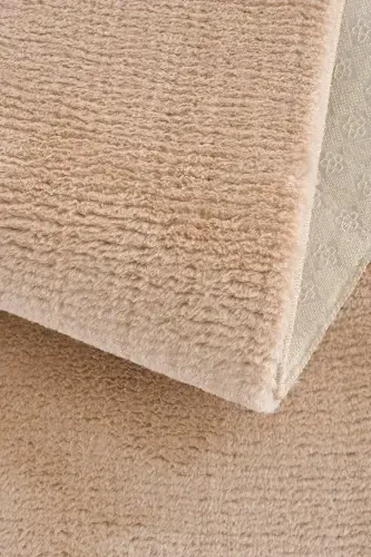 Mink Post Weaving Carpet Plush Rabbit Fur Feeling Antibacterial-Beige - 5