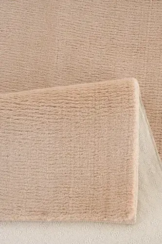 Mink Post Weaving Carpet Plush Rabbit Fur Feeling Antibacterial-Beige - 7