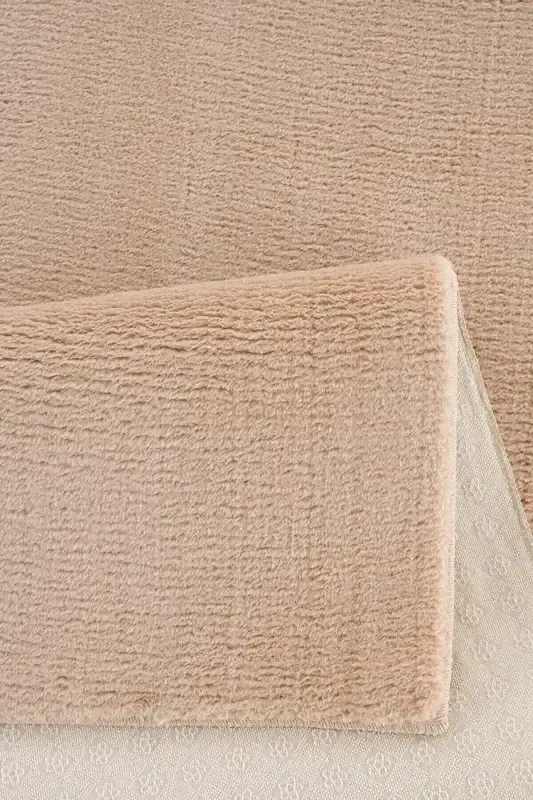 Mink Post Weaving Carpet Plush Rabbit Fur Feeling Antibacterial-Beige - 7