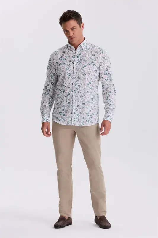 Mink qulay paxtali bo'shash kesimli 5 cho'ntakli shim - 2