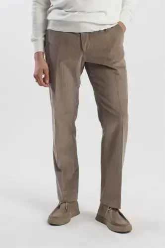 Mink Regular Fit 100% Cotton Velvet Trousers - Modazone (1)