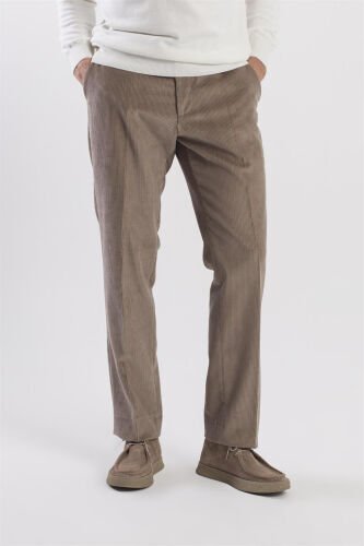 Mink Regular Fit 100% Cotton Velvet Trousers - 3
