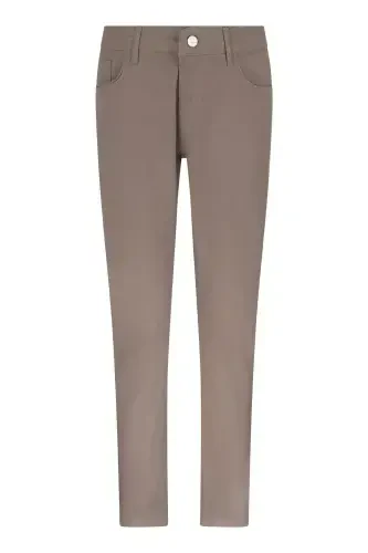 Mink Regular Fit 5 Pocket Cotton Canvas Pants-Mink - 1