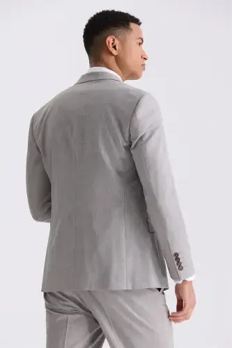 Mink Regular Fit Peaked Lapel Wool Suit - 4