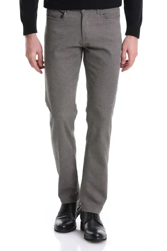 Mink Regular Fit Plain 5 Pocket Cotton Jeans-V - 1