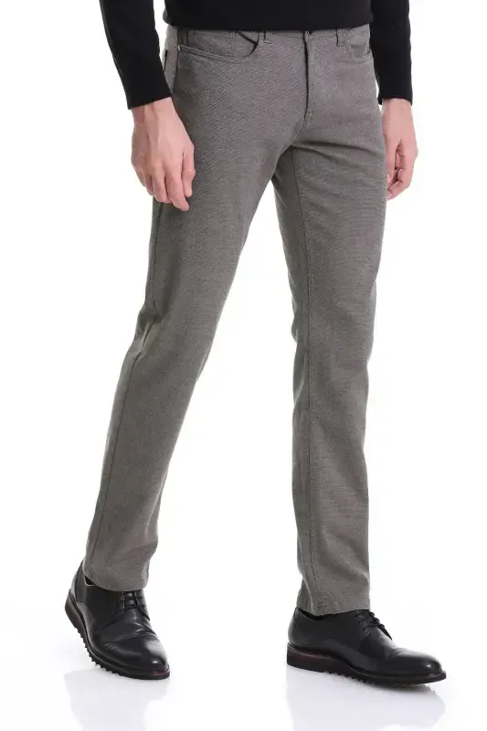 Mink Regular Fit Plain 5 Pocket Cotton Jeans-V - 4