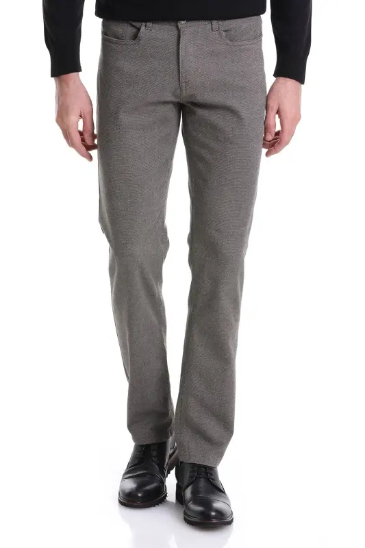 Mink Regular Fit Plain 5 Pocket Cotton Jeans-V - 1