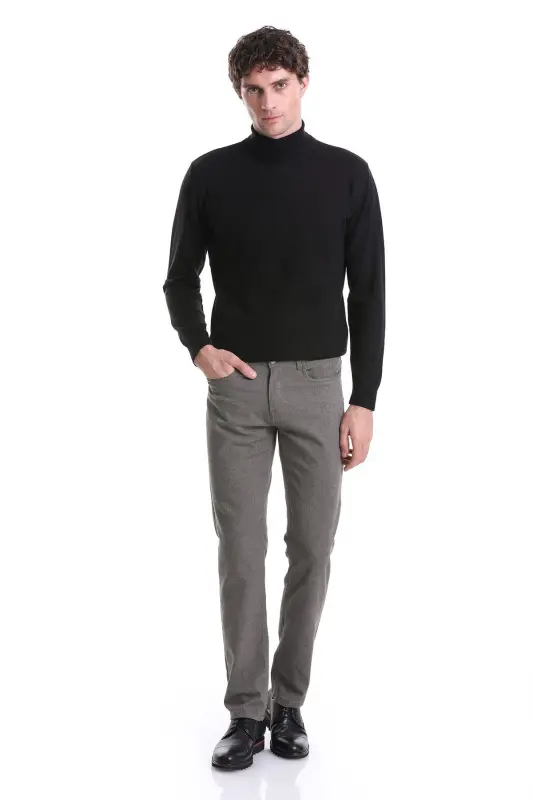 Mink Regular Fit Plain 5 Pocket Cotton Jeans-V - 2