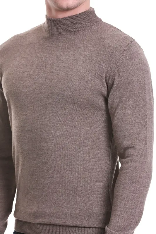 Mink Regular Fit Plain Turtleneck Wool Knit - 3
