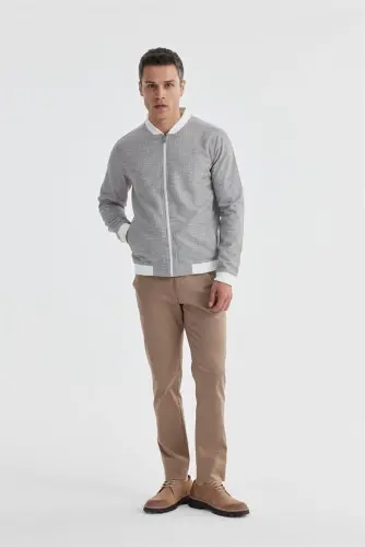 Mink Slim Fit Cotton College Seasonal Coat - 1