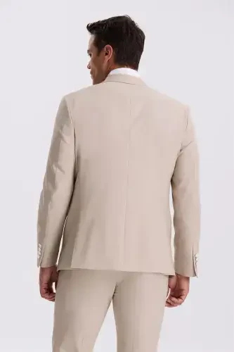 Mink Slim Fit Swallow Collar Waistcoat Tuxedo Suit - 4