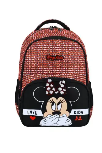 Minnie Mouse 3'lü Set Ilkokul Çantası, Termal Beslenme Çantası Ve Kalem Kutusu Seti-Siyah - Modazone (1)