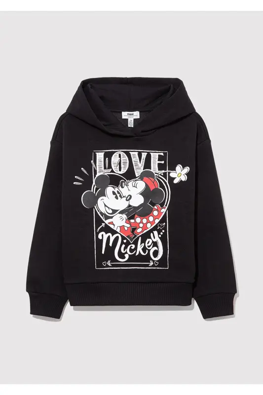 Minnie Mouse Baskılı Siyah Sweatshirt 7S10082-900 - Siyah - 2