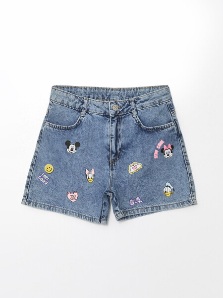 Minnie Mouse Printed Girls' Denim Shorts - 4