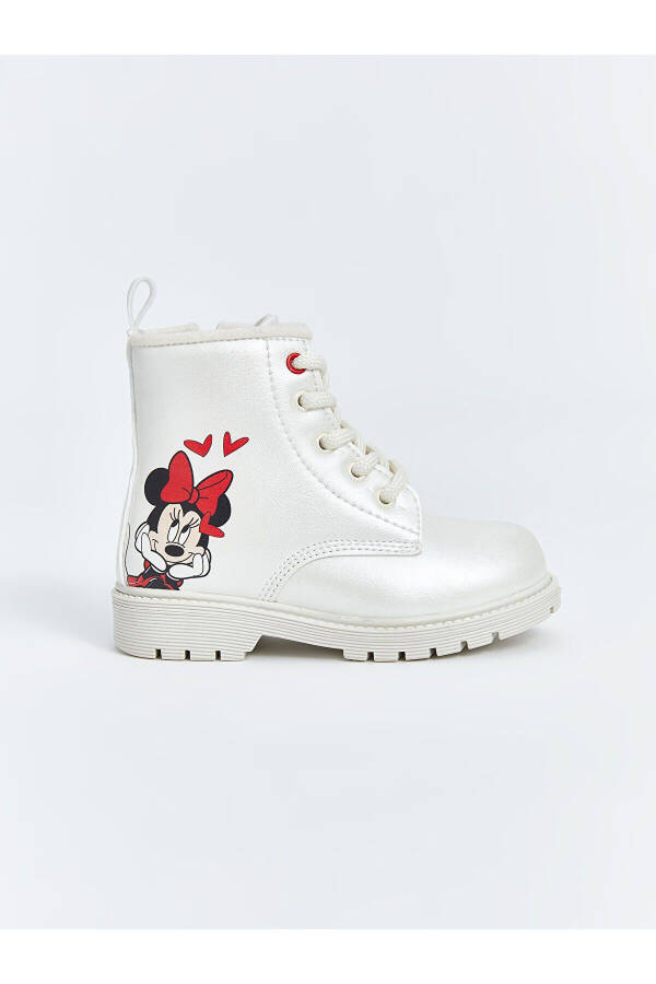 Minnie Mouse printed, zippered baby girl boots. - 2