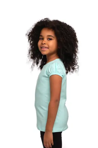 Mint Basic Girls' Crew Neck Watermelon Sleeve T-Shirt - MINT - 2