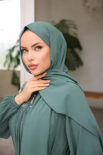 Mint Beaded Abaya Nsr5016-Mint - 5
