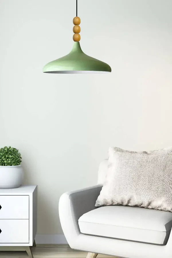 Mint Champion Ahşap Boncuklu Tekli Avize Sarkıt Salon Mutfak Butik Lamba-mint - 23