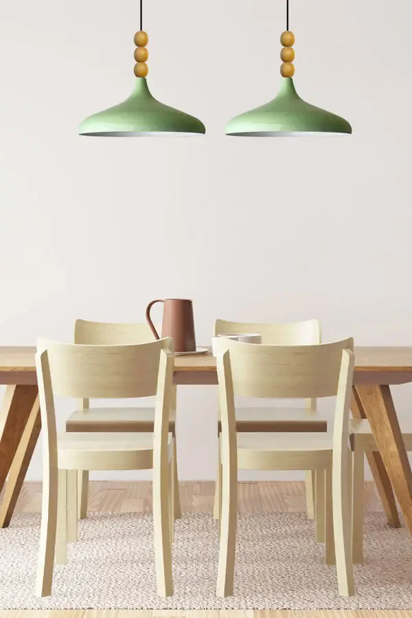 Mint Champion Ahşap Boncuklu Tekli Avize Sarkıt Salon Mutfak Butik Lamba-mint - 24