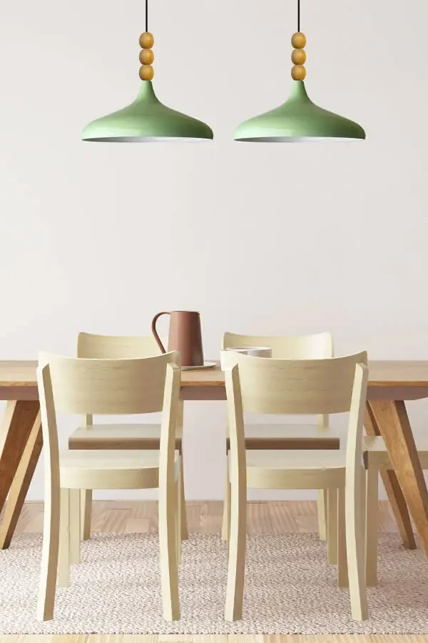 Mint Champion Ahşap Boncuklu Tekli Avize Sarkıt Salon Mutfak Butik Lamba-mint - 3