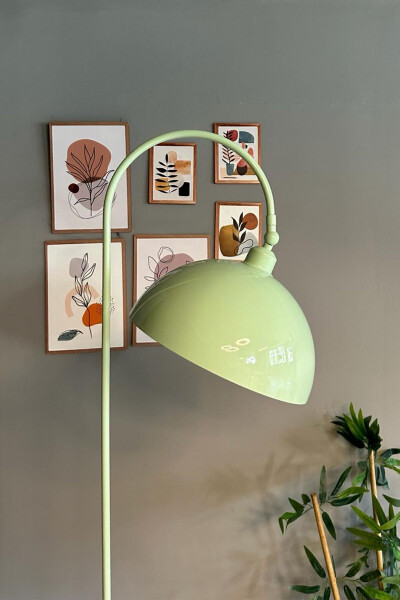 Mint Floor Lamp with Adjustable Head Modern Decorative Metal Living Room Study Room - 15