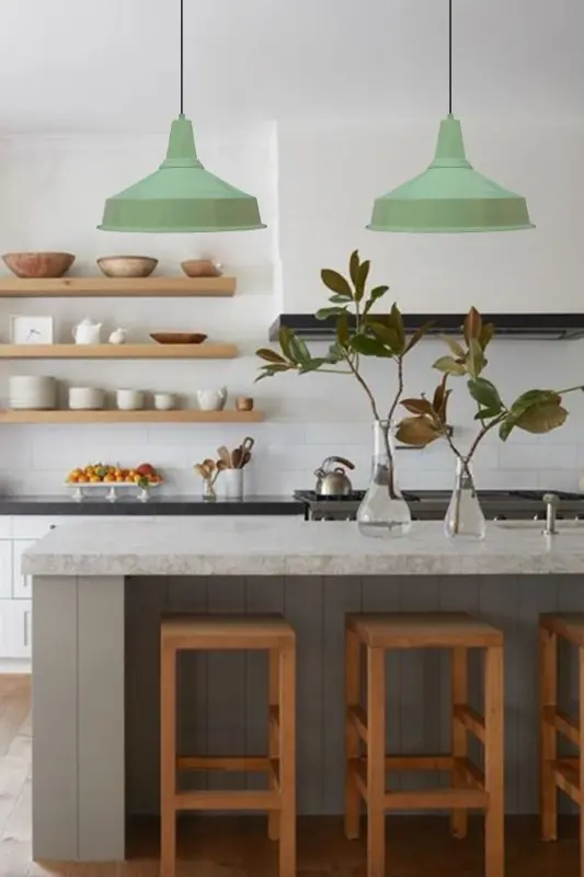 Mint Green Noble Single Chandelier Retro Pendant Restaurant Office Cafe Living Room Kitchen Chandeliers Lamp - Green - 3