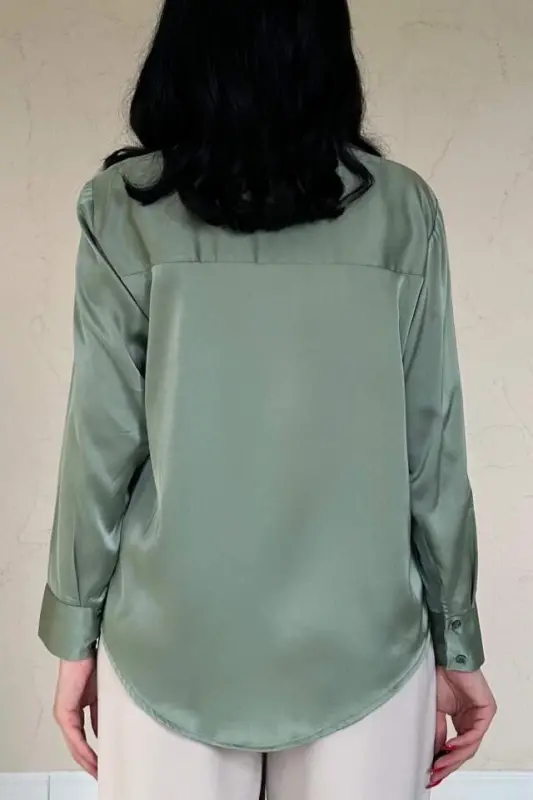 Mint Satin Shirt - 4