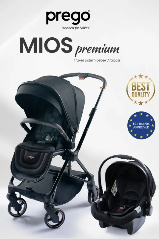 Mios Premium Koldan Çift Yönlü Travel Sistem Bebek Arabası Siyah 2099-siyah - 1