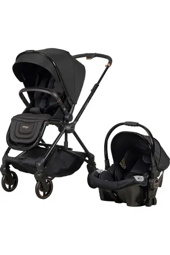 Mios Premium Qo'lda Ikki Yo'nalishli Travel System Bolalar Aravachasi Qora 2099-qora 
